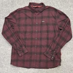 Indian Motorcycle Shirt Mens XL Plaid Flannel Button Up Long Sleeve